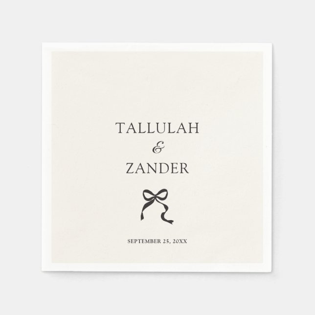 Serviette En Papier Élégant Mariage minimal à mâchoires (Devant)