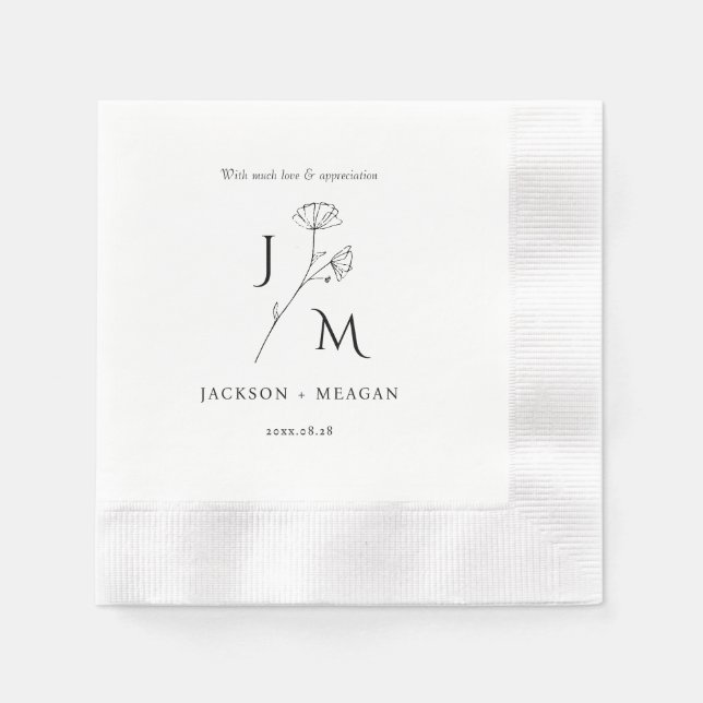 Serviette En Papier Élégant Mariage moderne Cocktail Papier Napktail (Devant)
