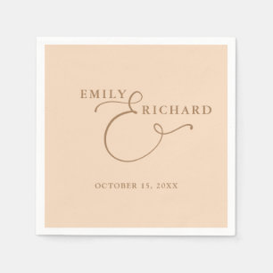 Serviette En Papier Élégant Mariage moderne Soft Peach