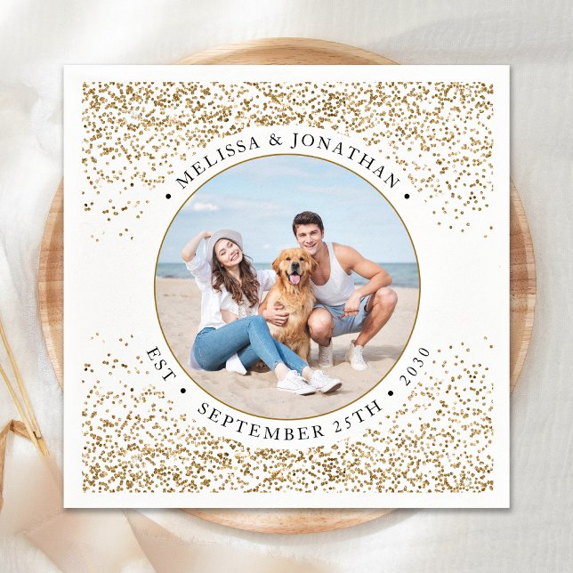 Serviette En Papier Elégant mariage personnalisé Parties scintillant d (Créateur téléchargé)