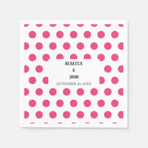 Serviette En Papier Élégant Mariage Pointe rose Personnalisé Napkin