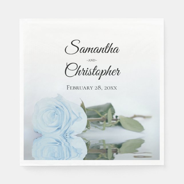 Serviette En Papier Élégant Mariage Rose bleu foncé long (Devant)
