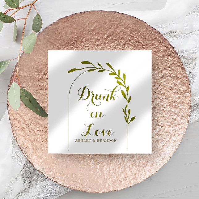 Serviette En Papier Élégant Mariage Sage Green (Créateur téléchargé)