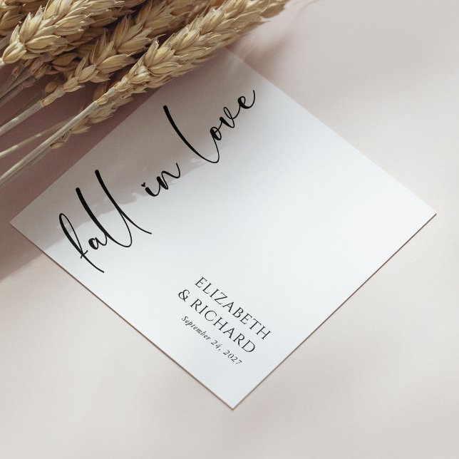 Serviette En Papier Élégant Mariage Scénario Tomber en Amour (Elegant Black & White Fall in Love Wedding Napkins Personalized
)