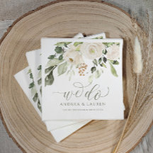 Elégant Mariage Verdure Foliage Cocktail Blanc