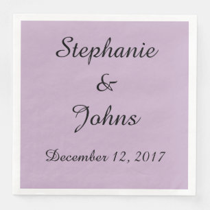 Serviette En Papier Élégant Mariage violet pâle Simple mignon tendance