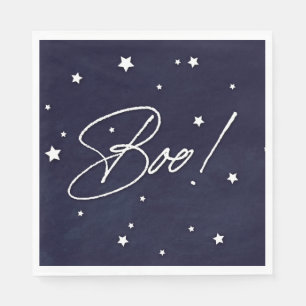 Serviette En Papier Elégant Marine/White Boo ! Fête d'Halloween