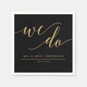 Serviette En Papier Elégant minimal Mariage Cocktail Napkin