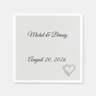 Serviette En Papier Elegant Minimalist Wedding Napkins