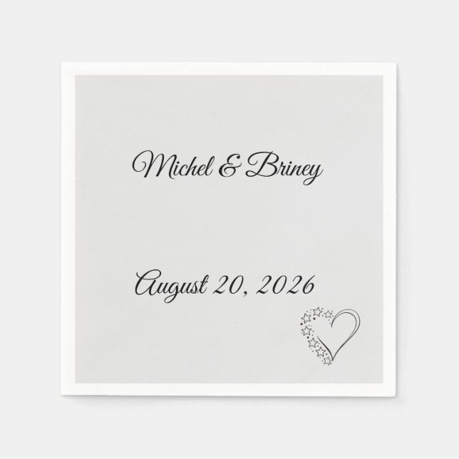 Serviette En Papier Elegant Minimalist Wedding Napkins (Devant)