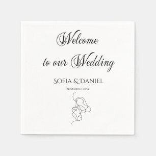 Serviette En Papier Élégant minimaliste Bienvenue à notre Mariage