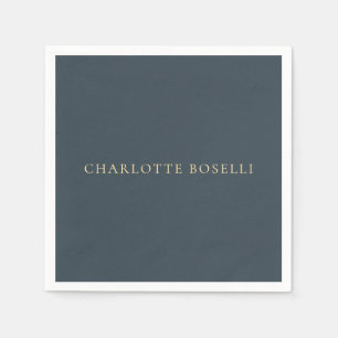 Serviette En Papier Élégant Minimaliste Classique Charbon Professionne