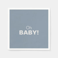 Élégant minimaliste Formal Blue Oh Baby shower