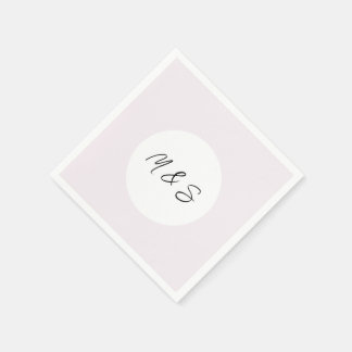 Serviette En Papier Élégant Minimaliste Noir Et Lilas
