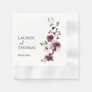 Serviette En Papier Élégant minimaliste papier floral Napkin