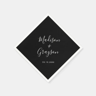 Serviette En Papier Élégant minimaliste simple Mariage moderne