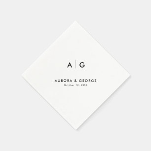 Serviette En Papier Élégant minimaliste simple Mariage moderne