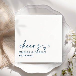 Serviette En Papier Élégant moderne Cheers Script minimaliste Mariage