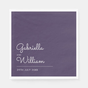 Serviette En Papier Élégant Moderne Écriture Minimaliste Violet