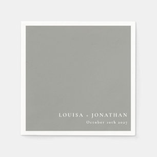 Serviette En Papier Élégant moderne gris tendance minimaliste personna