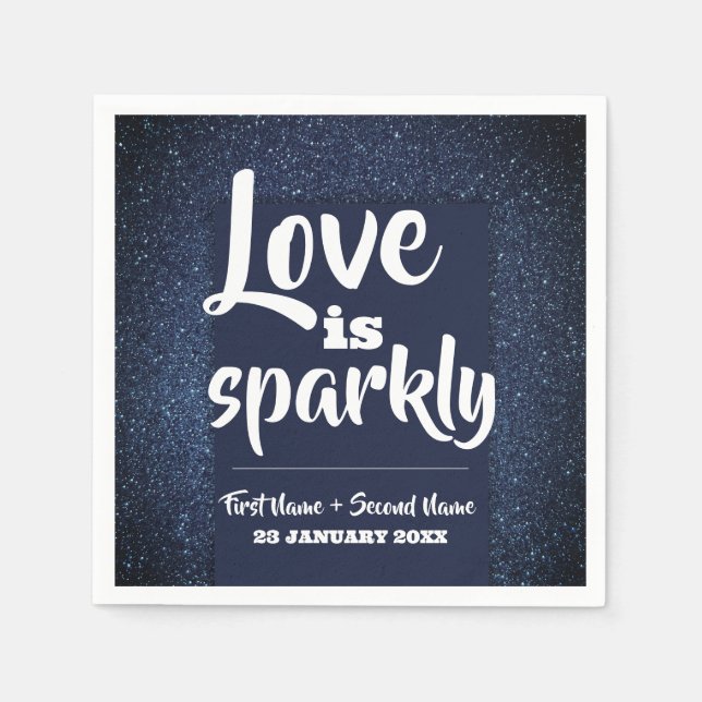 Serviette En Papier Elegant moderne Mariage chic Parties scintillant F (Devant)