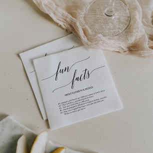 Serviette En Papier Élégant Moderne Minimal Simple Fun Fact Mariage