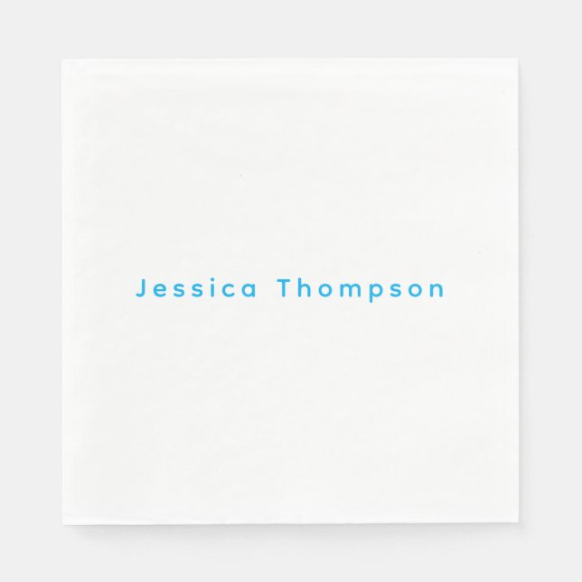 Serviette En Papier Élégant Moderne Simple Professionnel Nom (Devant)