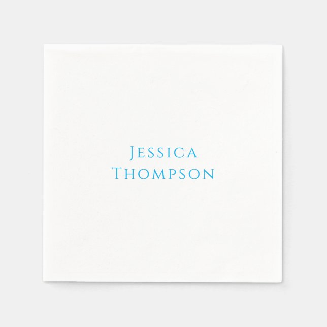 Serviette En Papier Élégant Moderne Simple Professionnel Nom (Devant)
