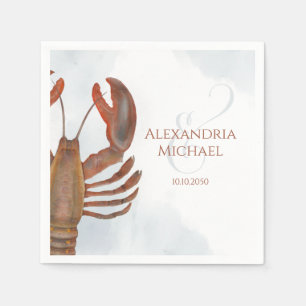 Serviette En Papier Élégant Moderne Sophistiqué Fruits de Mer Homard