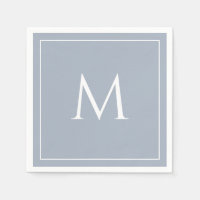 Élégant monogramme bleu poussiéreux initial