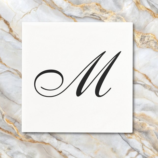 Serviette En Papier Élégant Monogramme initial (Créateur téléchargé)