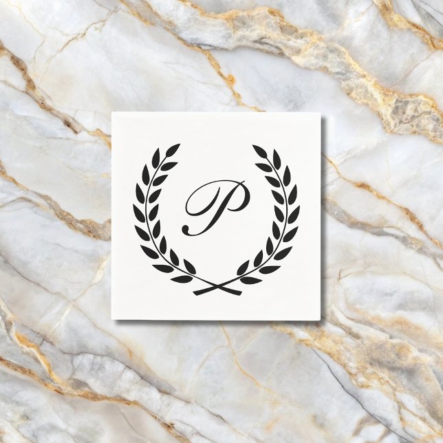 Serviette En Papier Élégant Monogramme initial (Créateur téléchargé)
