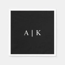 Élégant Monogramme Initiales Napkin personnalisabl