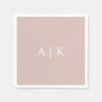 Élégant Monogramme Initiales Napkin personnalisabl