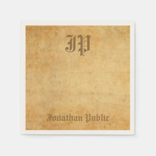 Serviette En Papier Élégant Monogramme Vintage Vieux Look Calligraphié