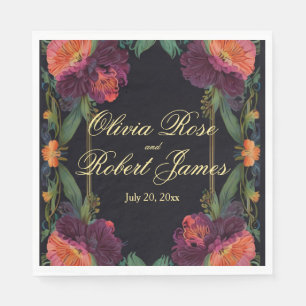 Serviette En Papier Élégant moody rose poachy boho floral