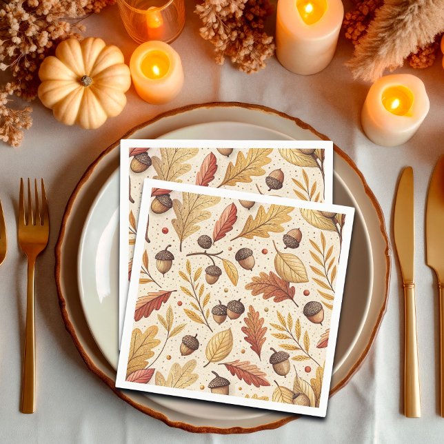 Serviette En Papier Élégant Motif Automne (Créateur téléchargé)