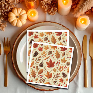 Serviette En Papier Élégant Motif Automne