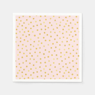 Serviette En Papier Élégant Motif Confetti Pink Et Gold Foil