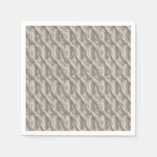 Serviette En Papier Élégant Motif de câble beige