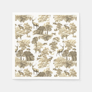Serviette En Papier Élégant Motif de chevreuils beige