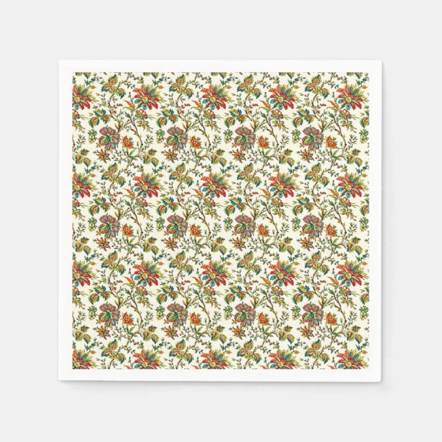 Serviette En Papier Élégant motif floral automne (Devant)