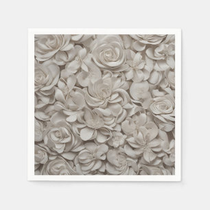 Serviette En Papier Élégant motif floral blanc Gardenia