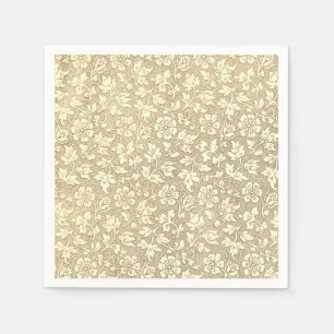 Serviette En Papier Élégant motif floral de crème Vintage beige frança