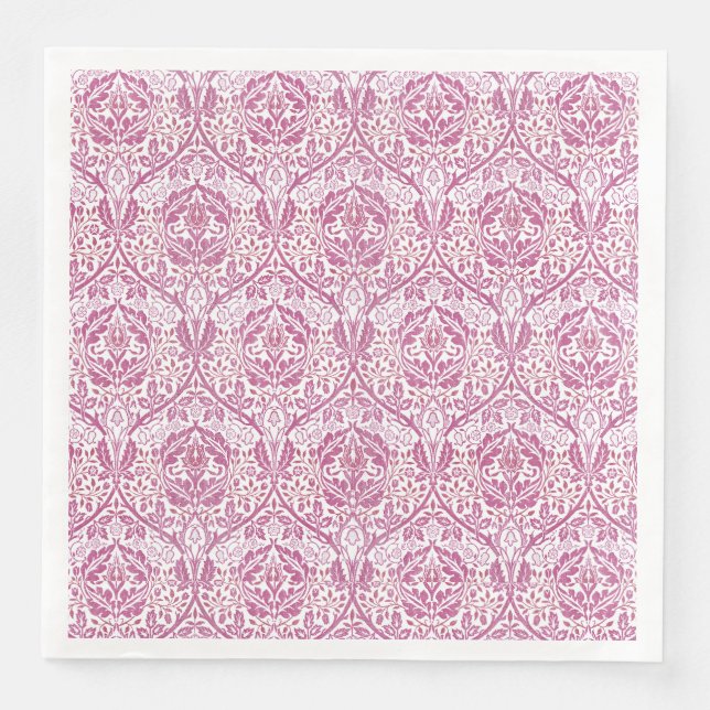 Serviette En Papier Élégant motif floral rose (Devant)