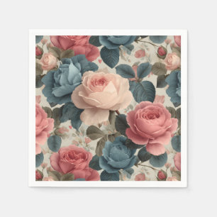 Serviette En Papier Élégant motif floral Vintage avec Roses