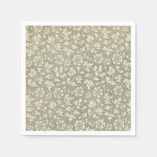 Serviette En Papier Élégant motif Floral Vintage français beige