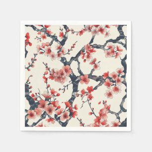 Serviette En Papier Élégant Motif sans couture en fleur de cerisier (1