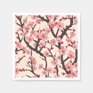 Serviette En Papier Élégant Motif sans couture en fleur de cerisier (6