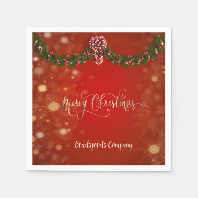 Serviette En Papier Élégant Noël, Fête d'entreprise (Devant)